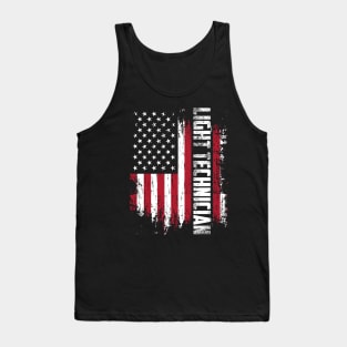 Light Technician: Official Lighting Technician USA Flag Tank Top